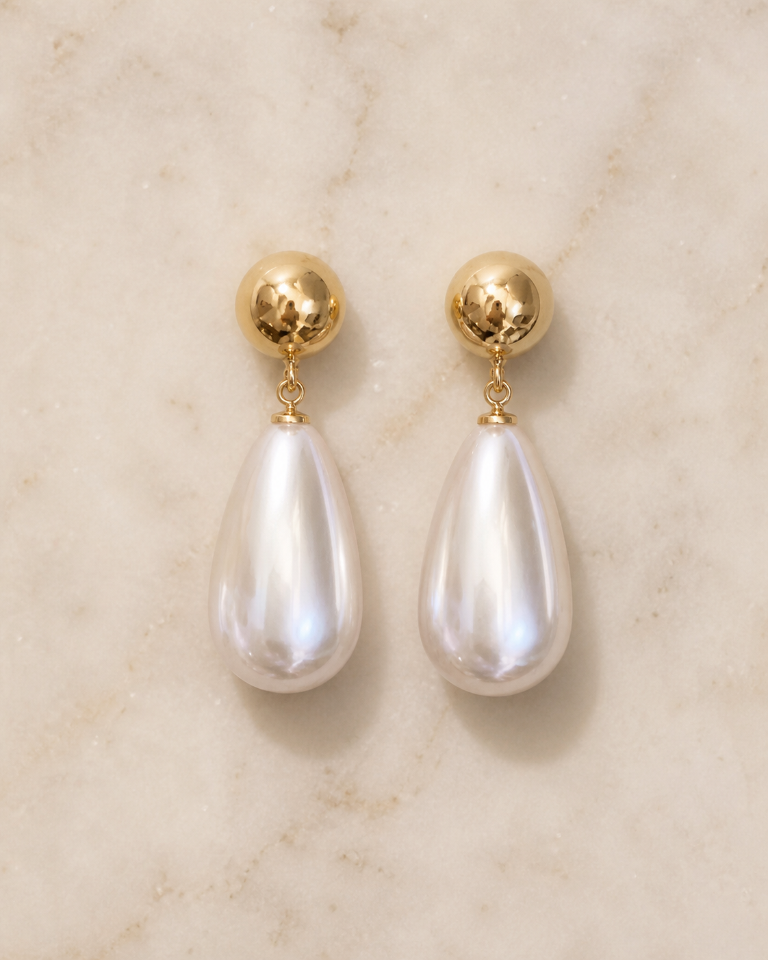 Pearl Drop Earrings in Gold