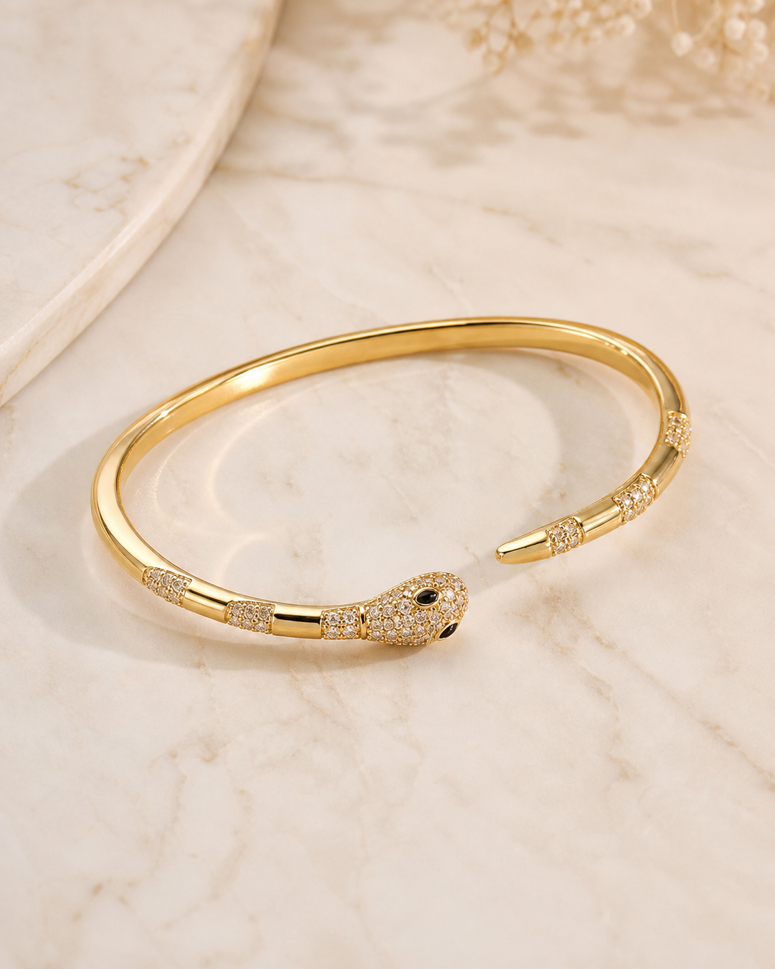 Snake Cuff Bracelet in Gold