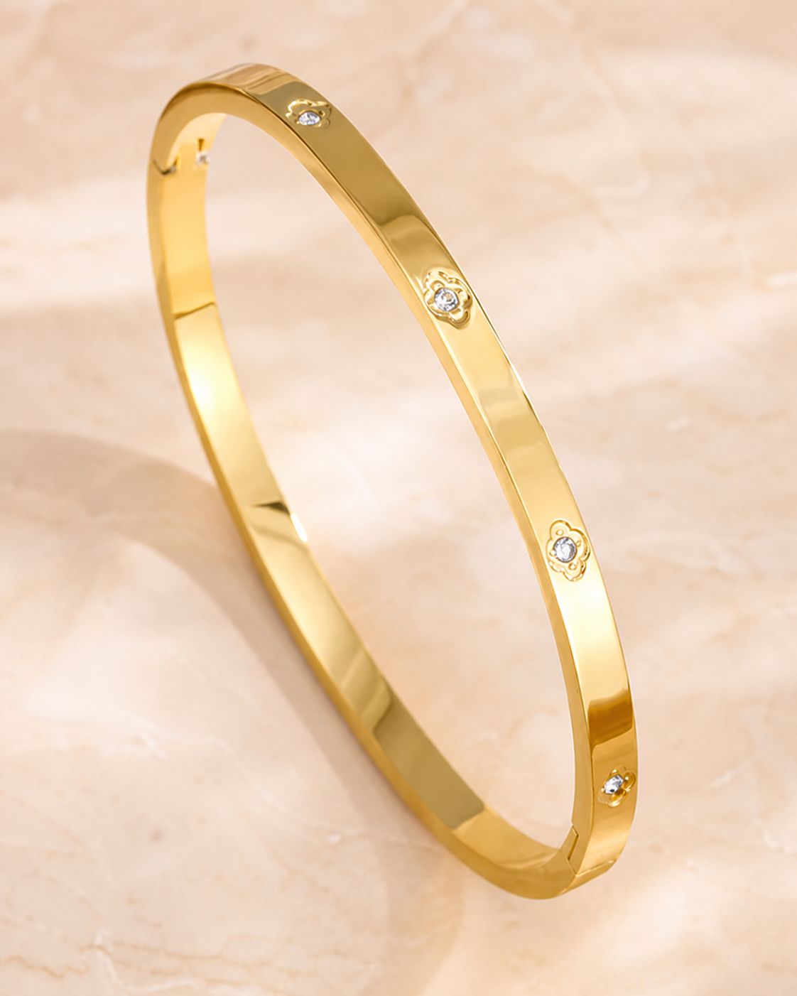 Floral Stacking Bangle in 18k Gold
