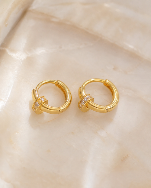 Crystal Nail Hoop Earrings