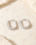 Zircon Hoop Earrings in Sterling Silver
