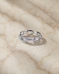 Geometric CZ Stacking Ring in Sterling Silver