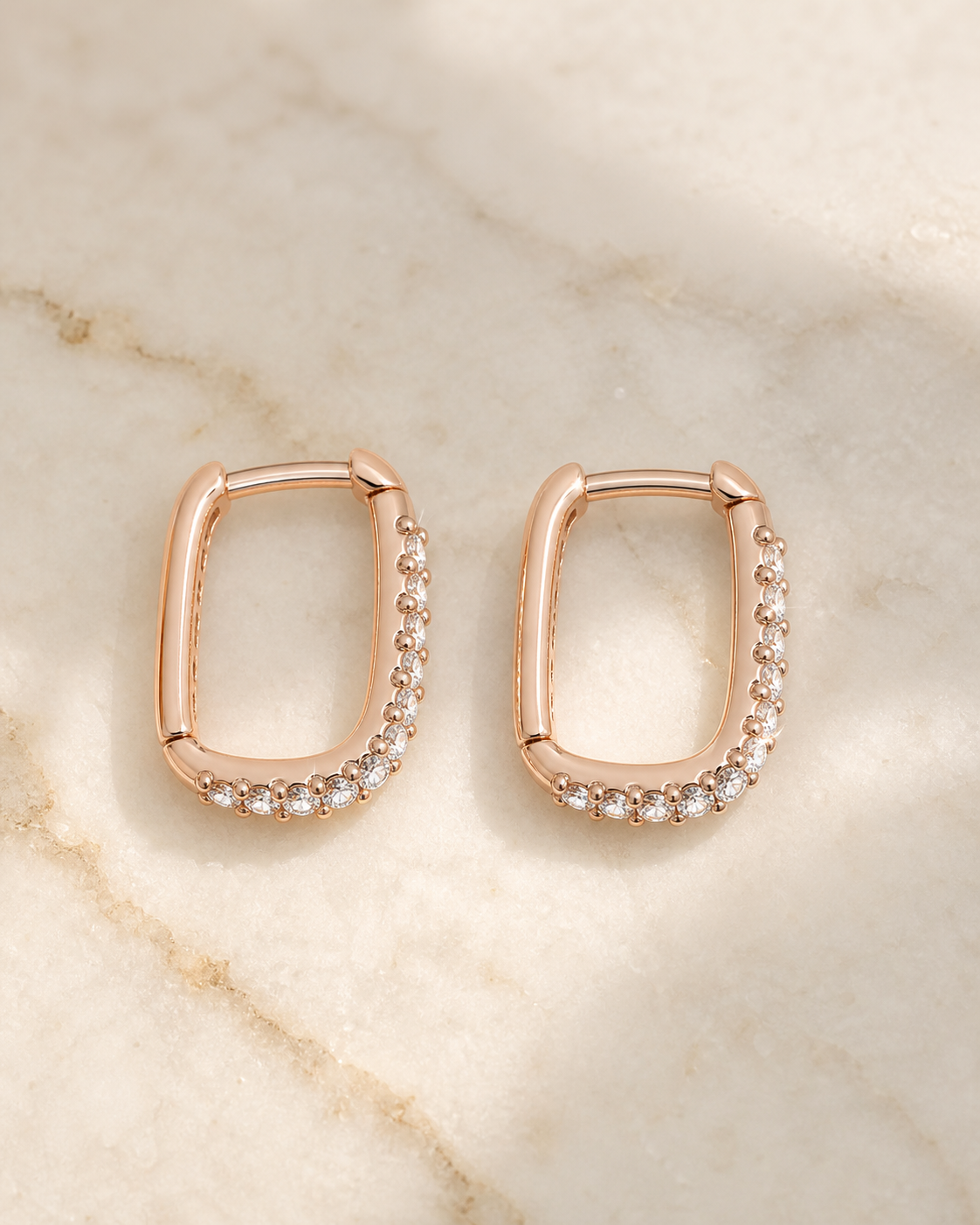 Zircon Hoop Earrings in Sterling Silver