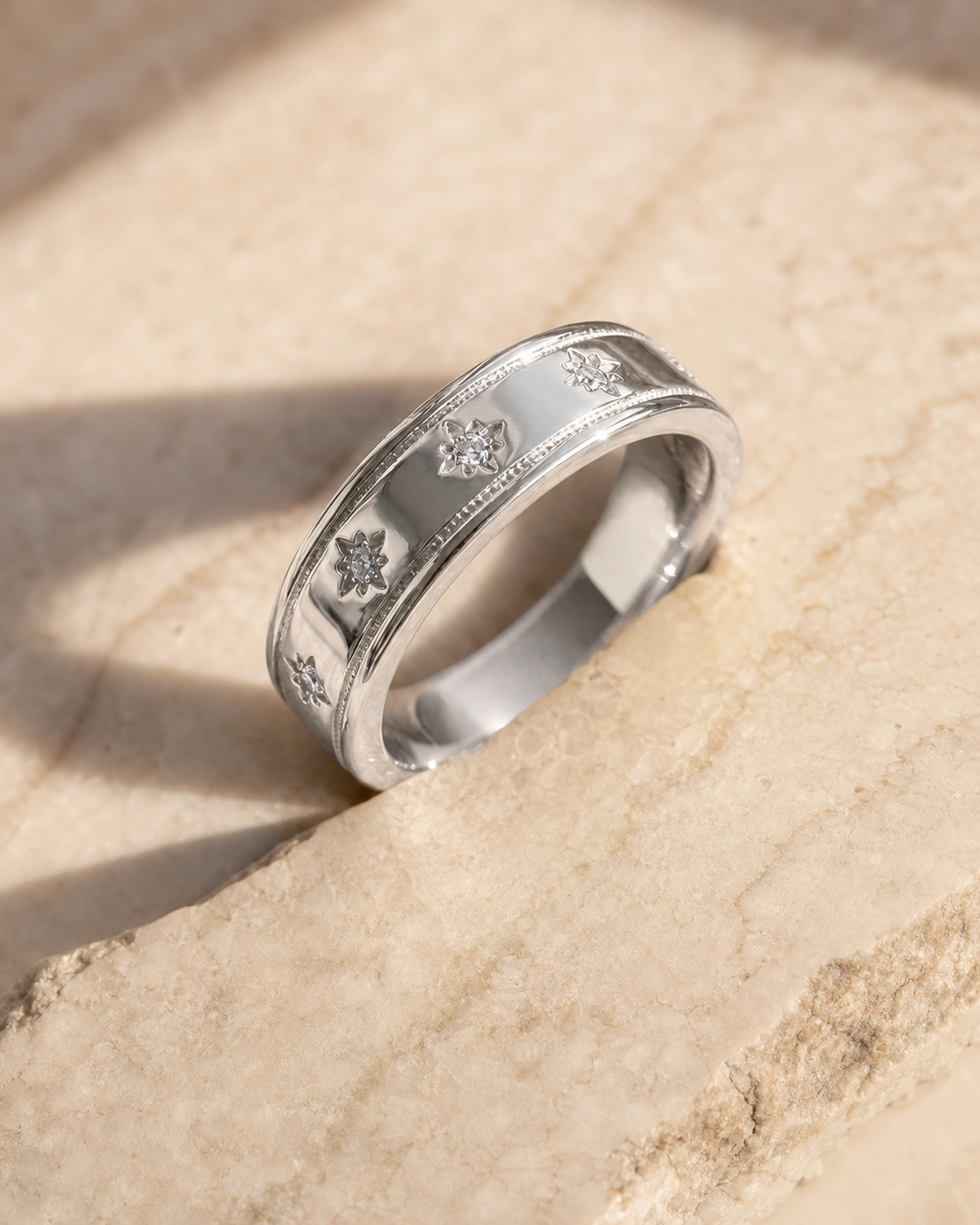 Star Chunky Ring in Sterling Silver