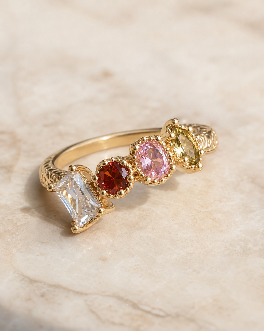 CZ Wedding Ring in Sterling Silver