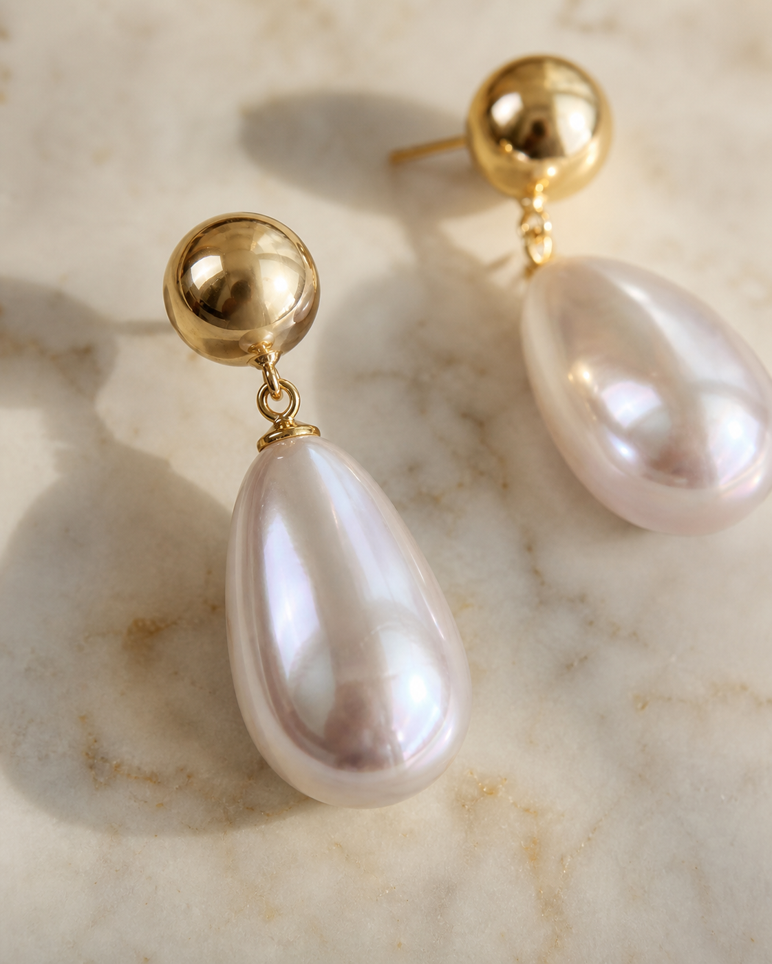 Pearl Drop Earrings in Gold