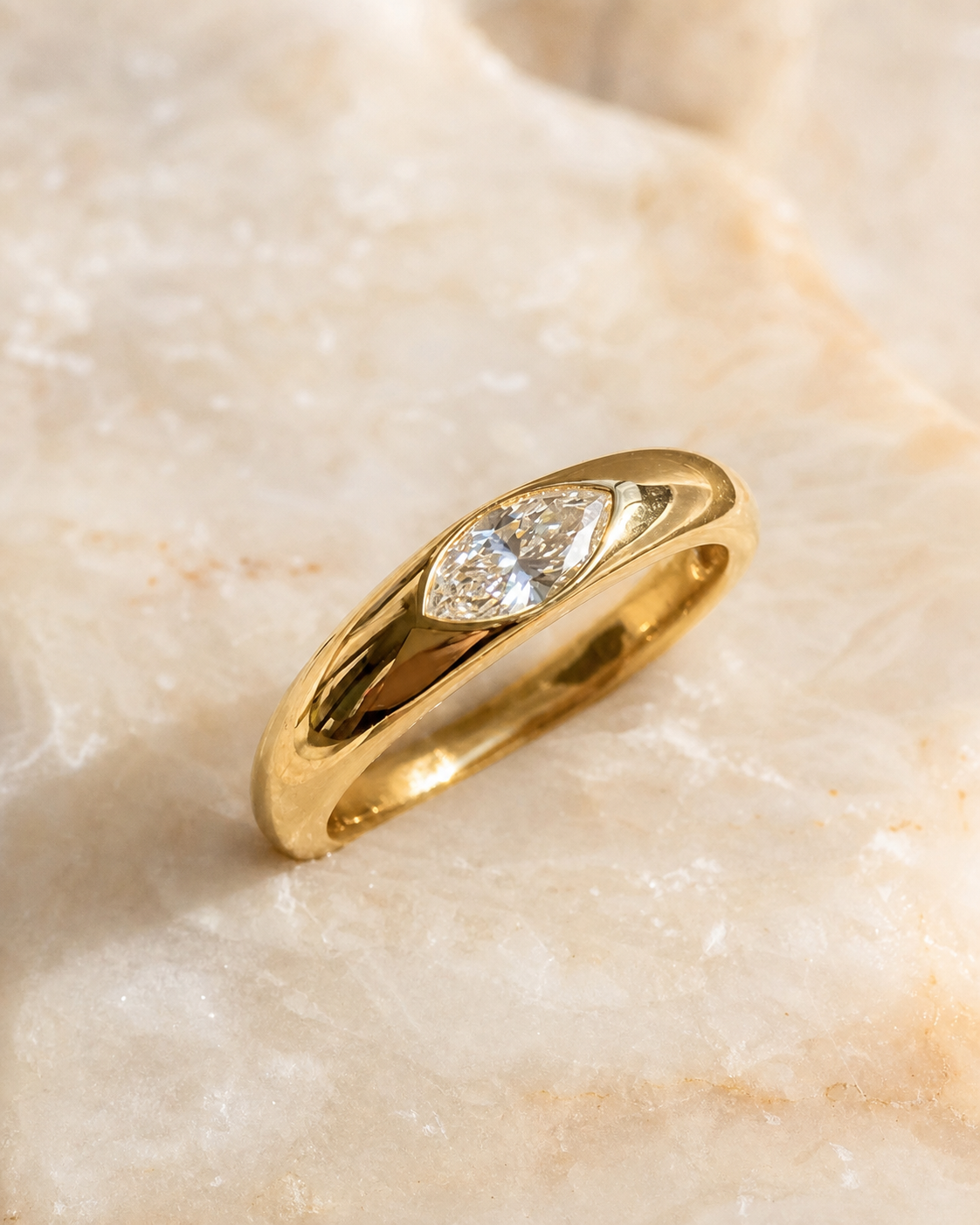 Marquise Wedding Band in Gold