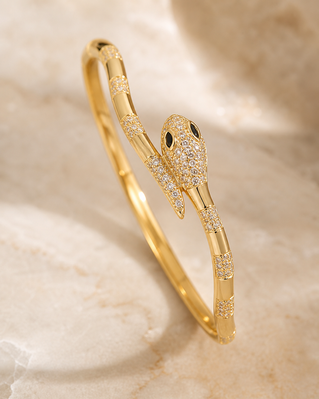 Snake Cuff Bracelet in Gold