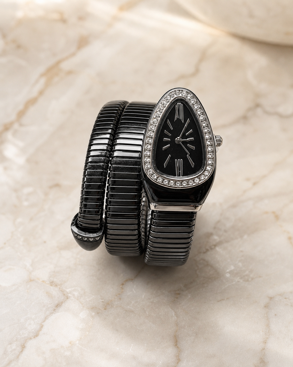 Snake Wrap Bangle Watch in Gold