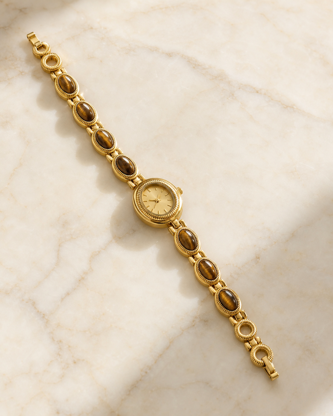 Jade Bracelet Watch in Gold