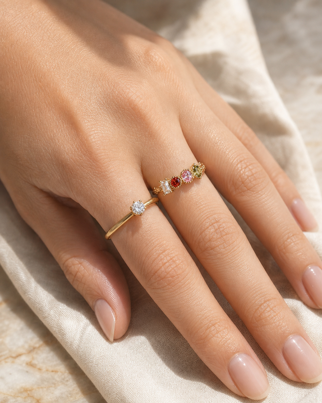 CZ Wedding Ring in Sterling Silver
