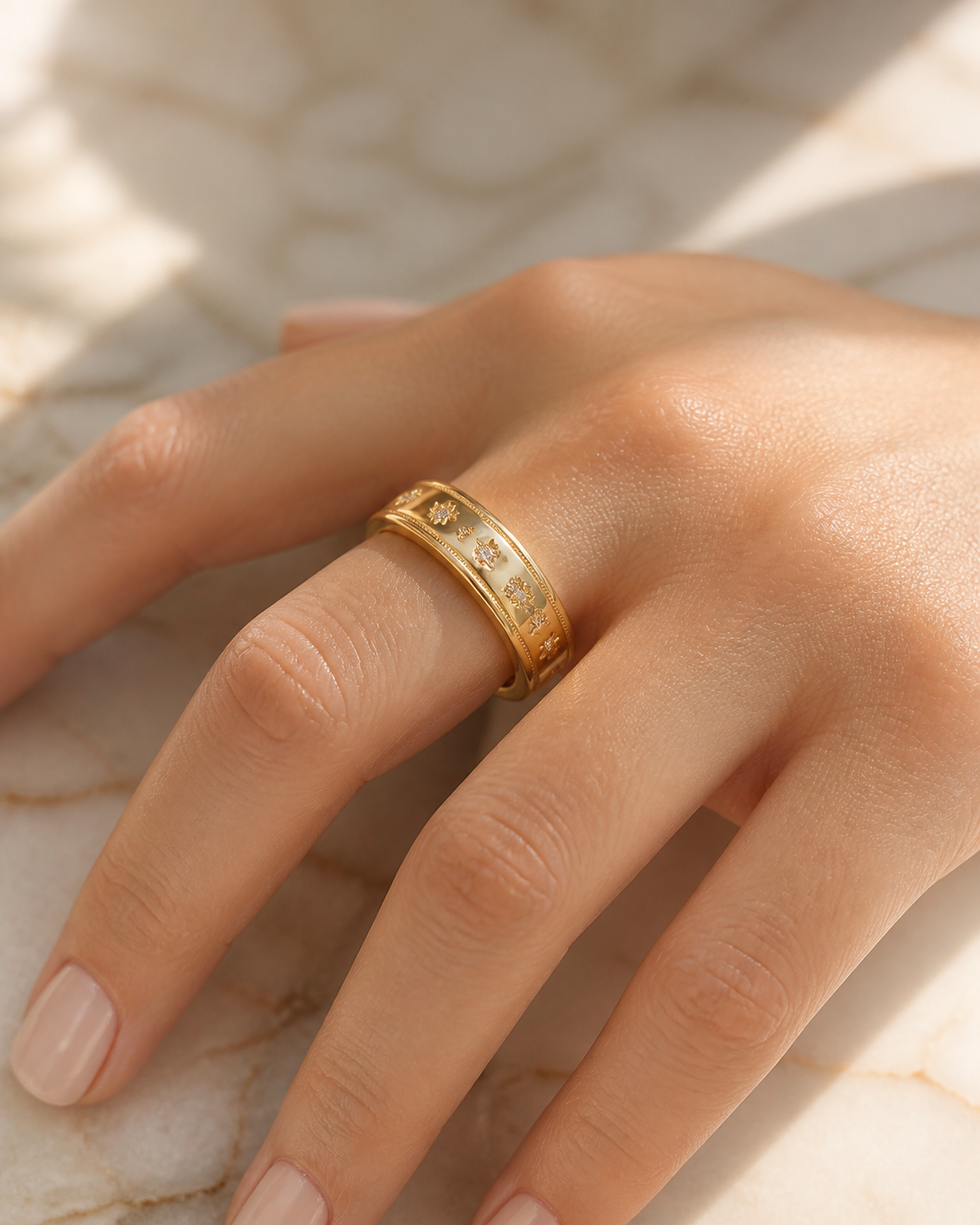 Star Chunky Ring in Sterling Silver