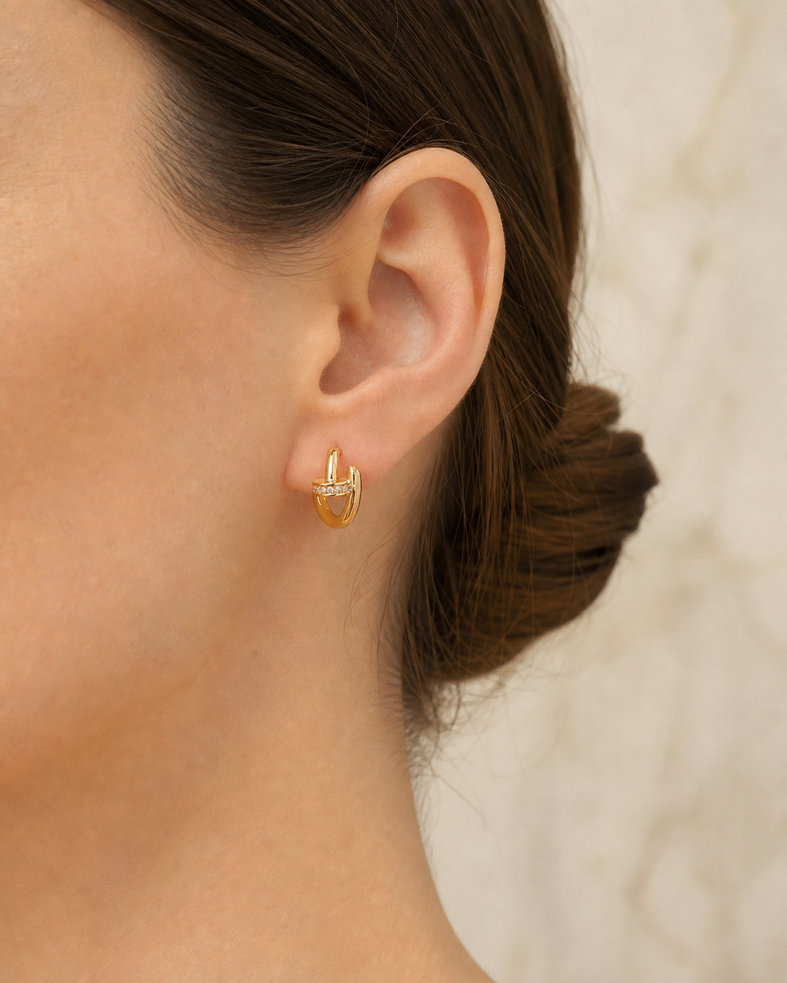 Crystal Nail Hoop Earrings