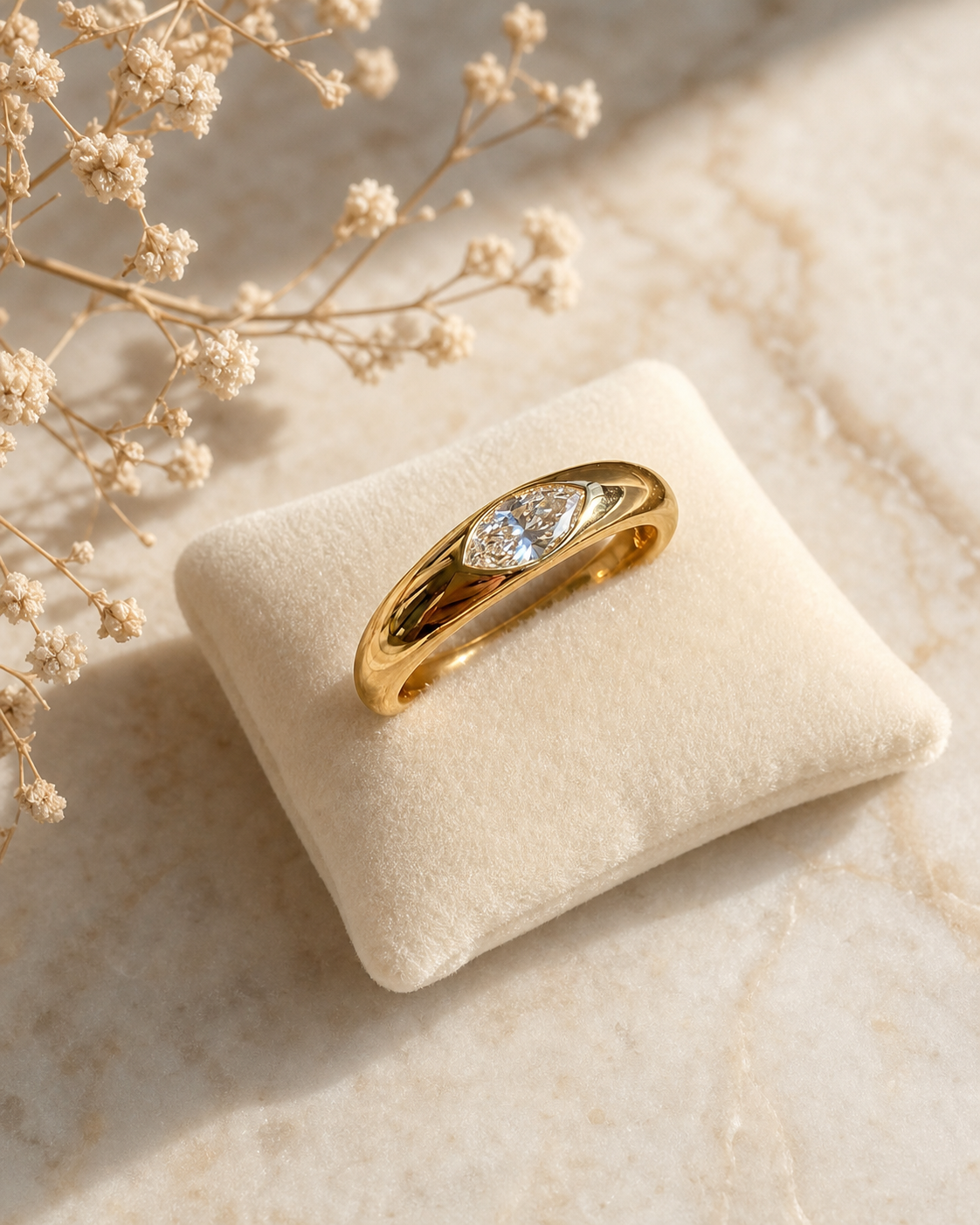 Marquise Wedding Band in Gold