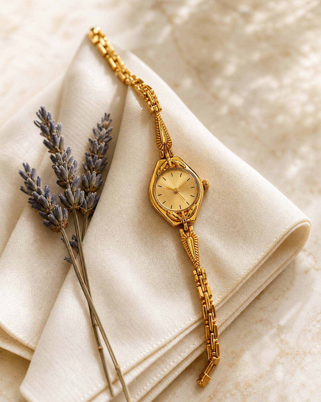 Linear Dial Watch in Gold
