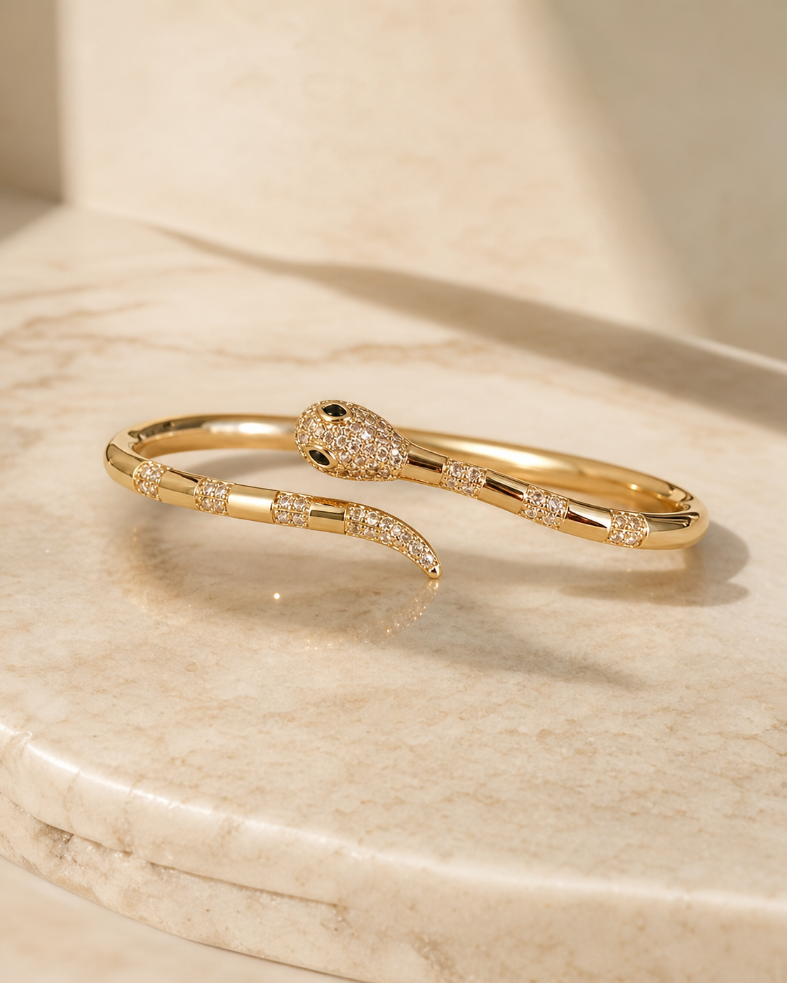 Snake Cuff Bracelet in Gold