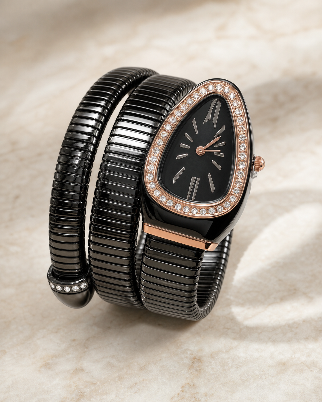 Snake Wrap Bangle Watch in Gold
