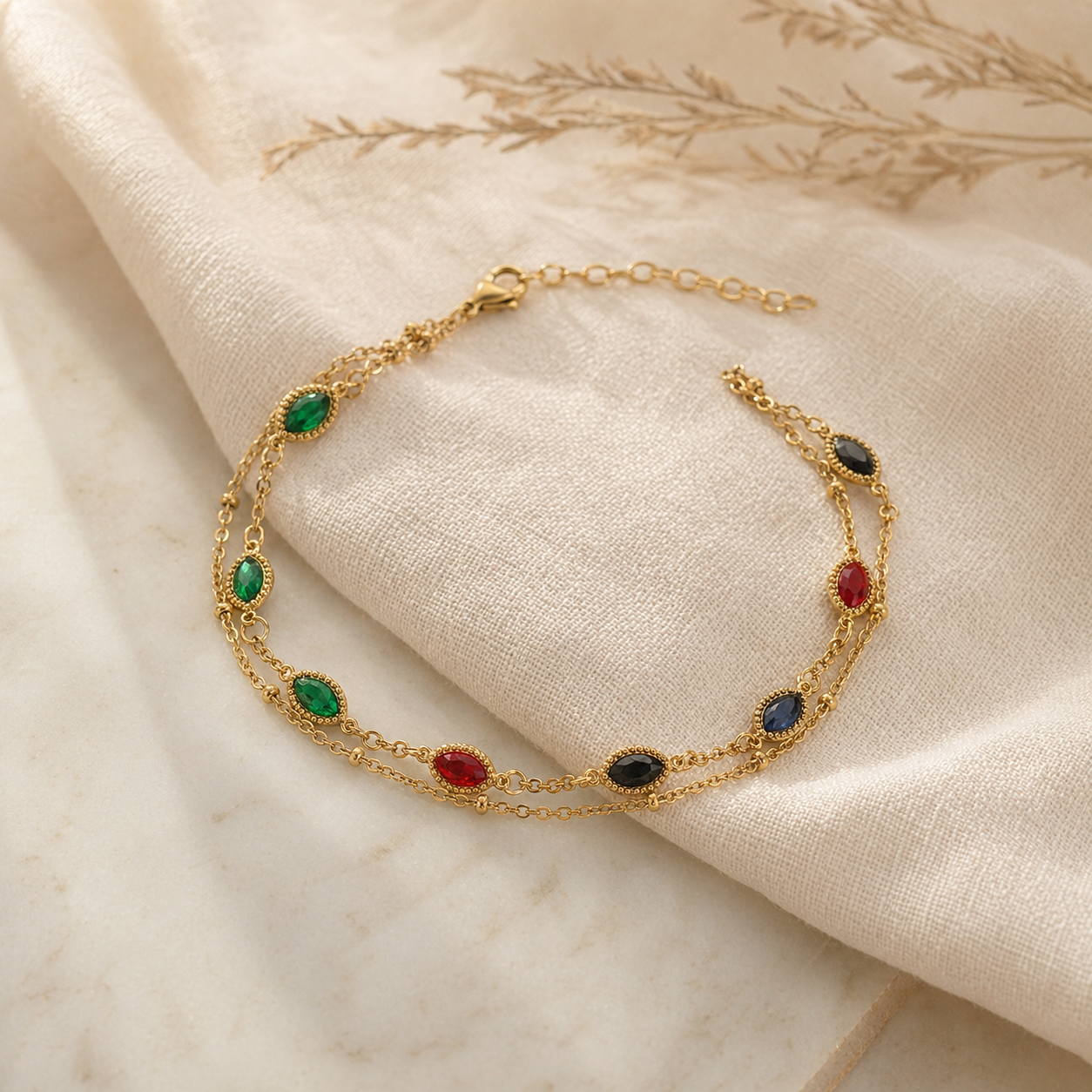 Pavé Crystal Bracelet in 18k Gold
