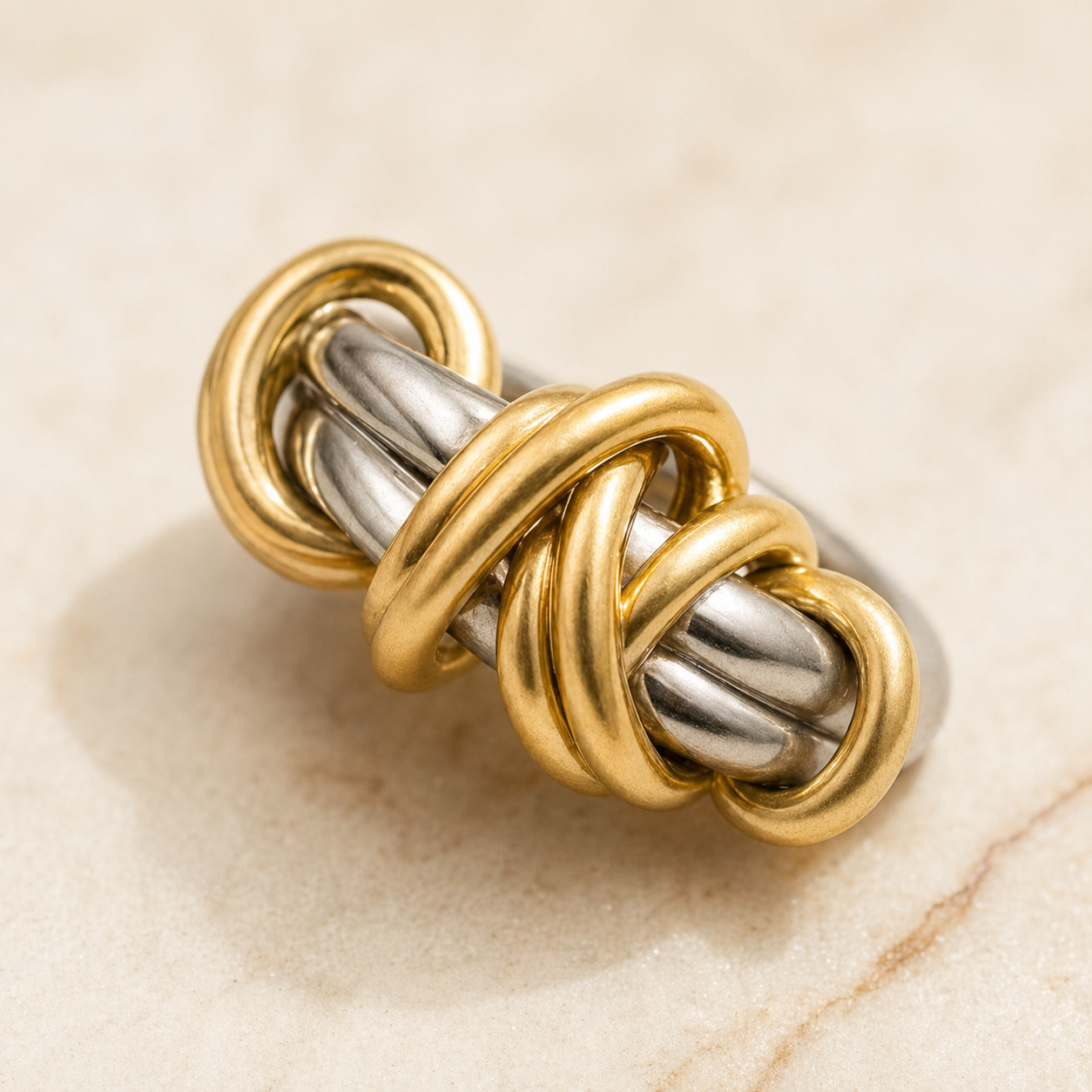 Two-Tone Wrap Ring in 18k Gold