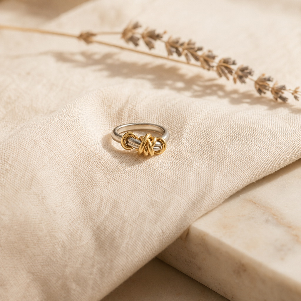 Two-Tone Wrap Ring in 18k Gold
