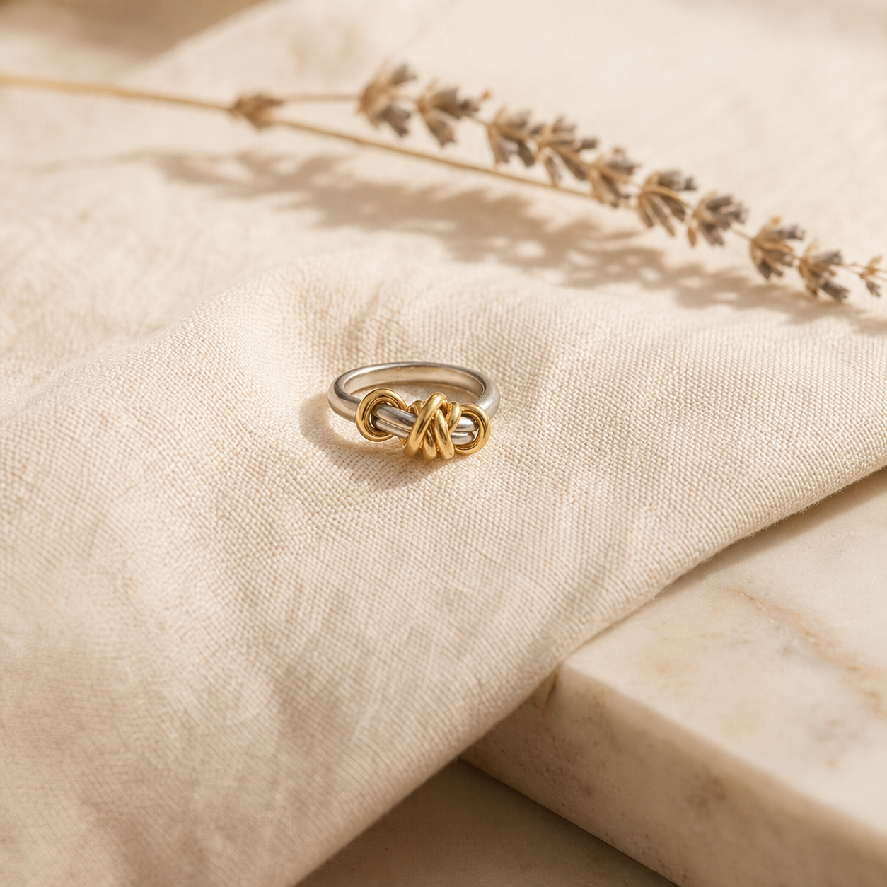 Two-Tone Wrap Ring in 18k Gold