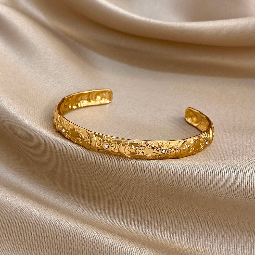 Celestial Cuff Bracelet in 18k Gold