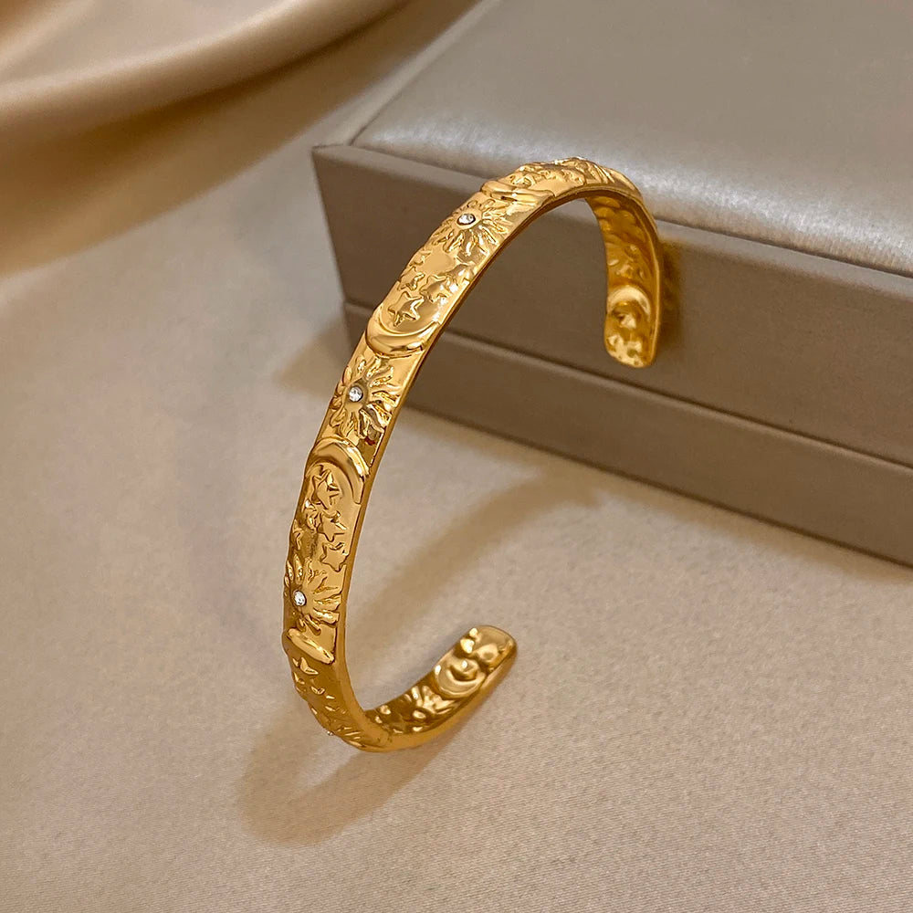 Celestial Cuff Bracelet in 18k Gold