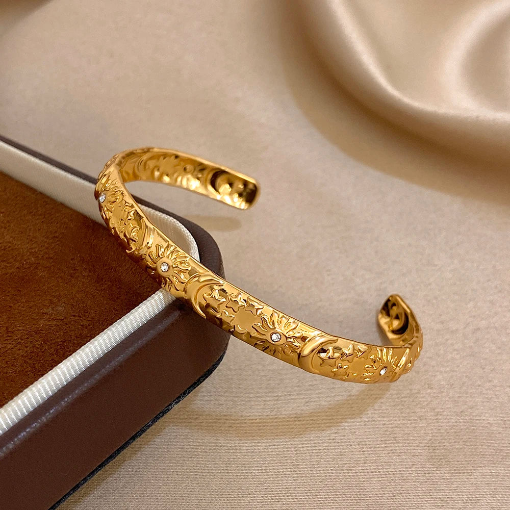 Celestial Cuff Bracelet in 18k Gold