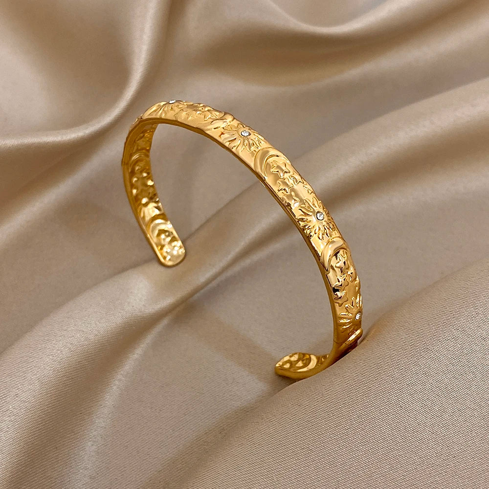 Celestial Cuff Bracelet in 18k Gold