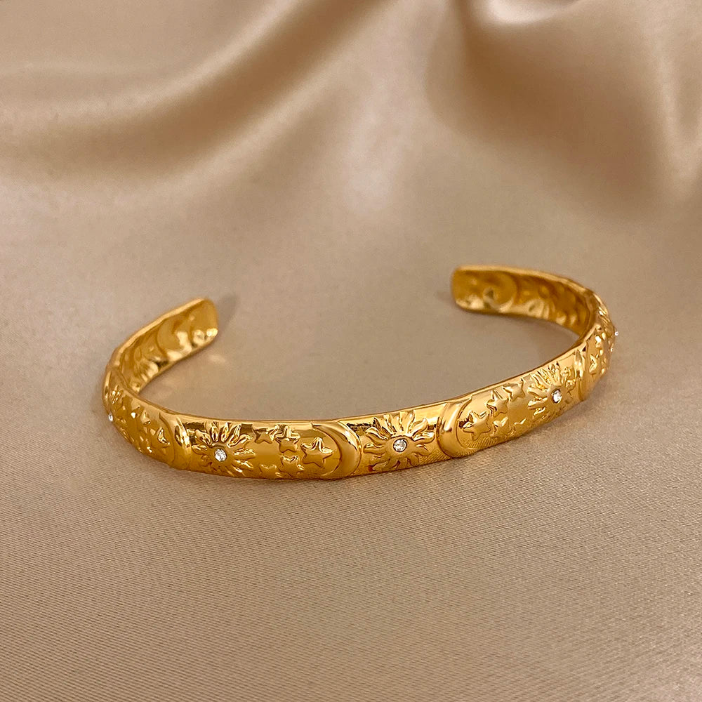Celestial Cuff Bracelet in 18k Gold
