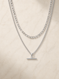 Layered Chain Necklace in 18k Gold — Silver