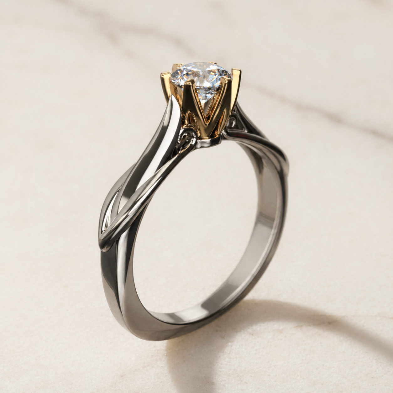 Moissanite Solitaire Ring in 18k Gold
