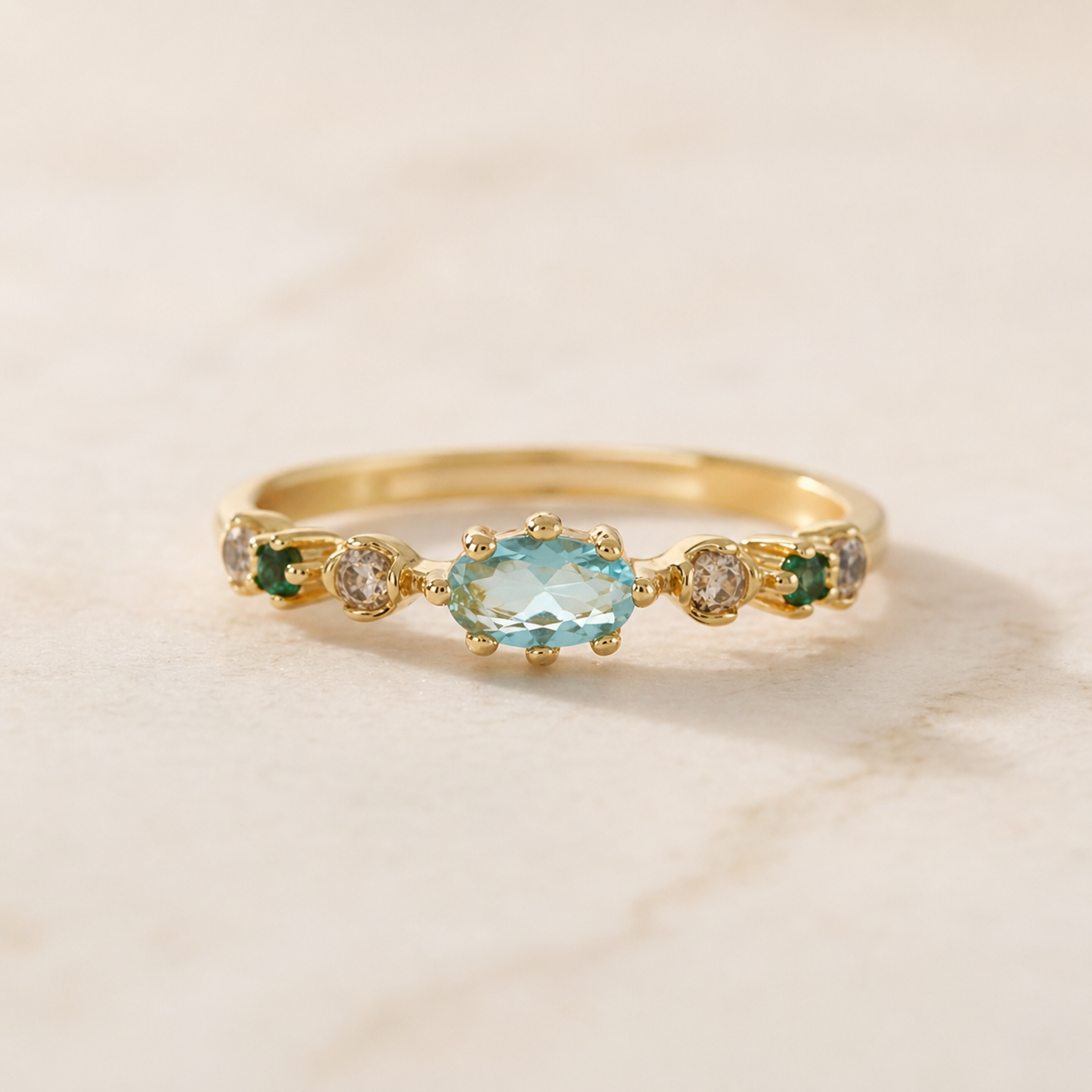 Zircon Halo Ring in Sterling Silver