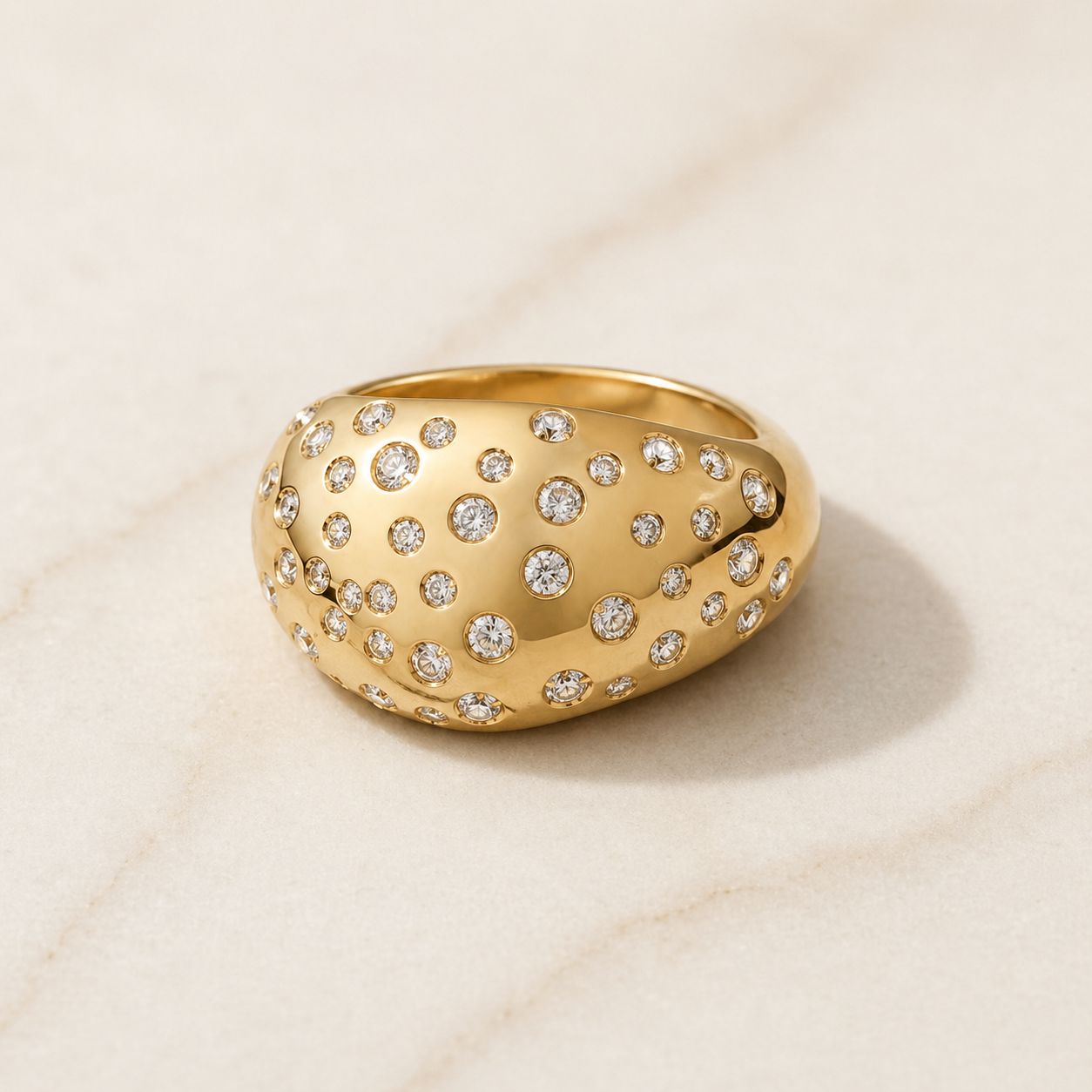 Pavé Zircon Eternity Ring in 18k Gold
