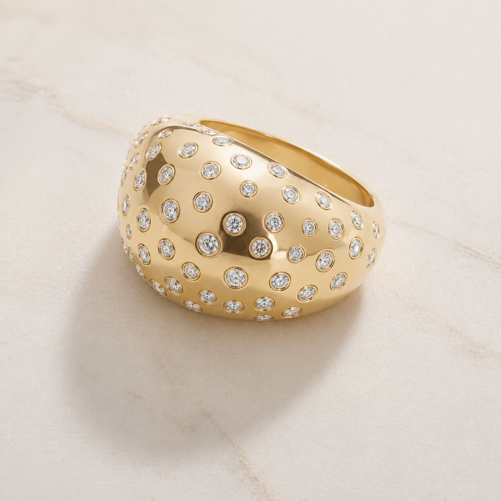 Pavé Zircon Eternity Ring in 18k Gold