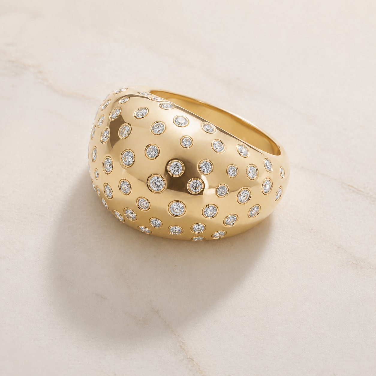 Pavé Zircon Eternity Ring in 18k Gold
