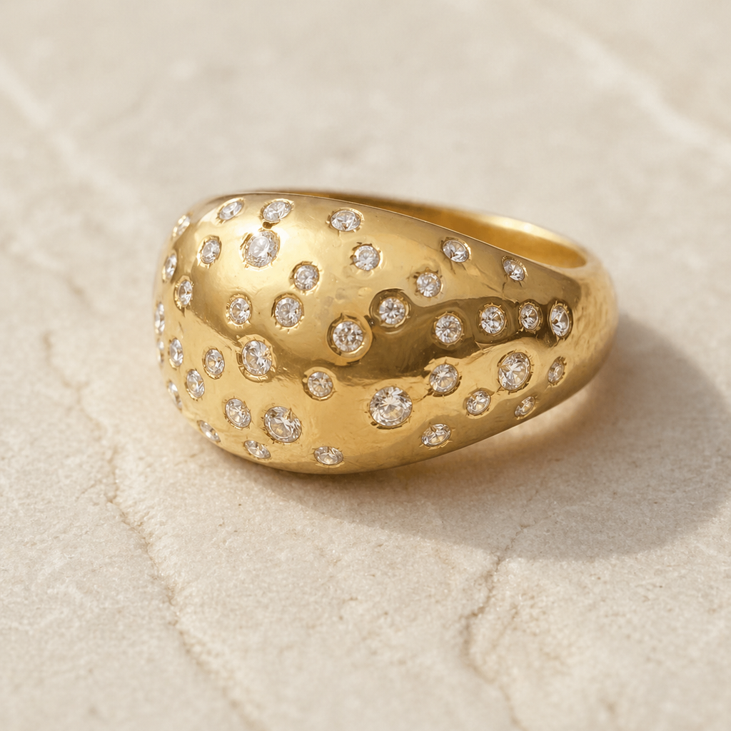 Pavé Zircon Eternity Ring in 18k Gold