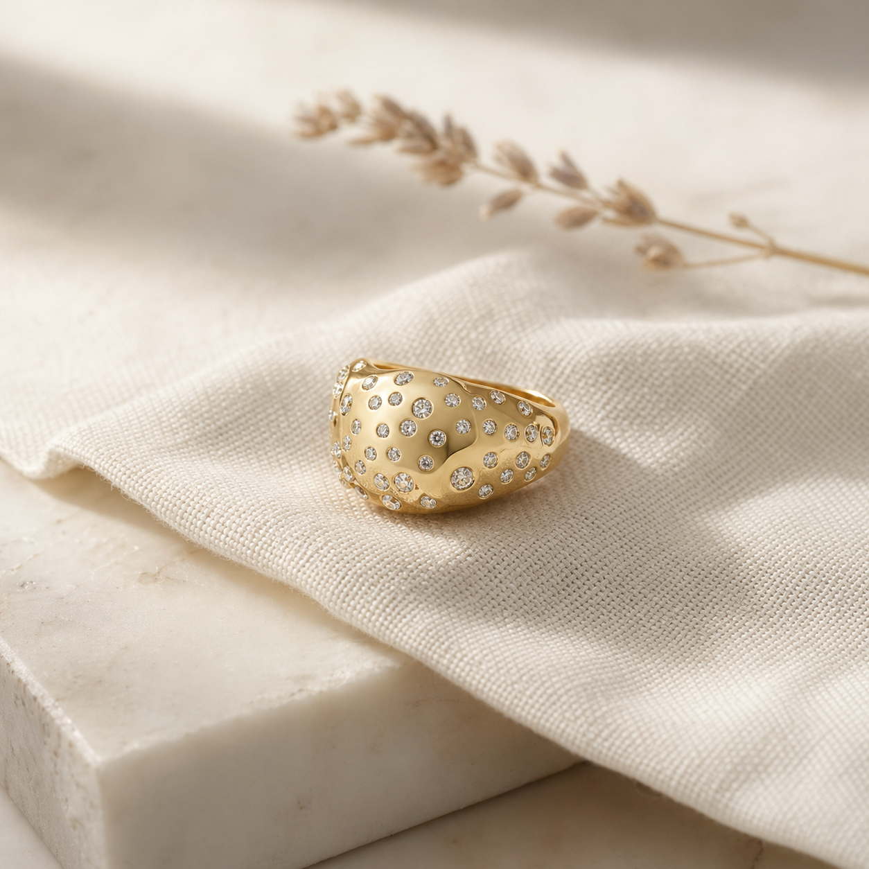 Pavé Zircon Eternity Ring in 18k Gold