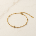 Quatrefoil Beaded Bracelet in 18k Gold